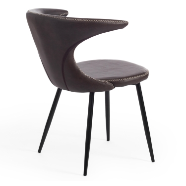 Стул Tetchair FLAIR mod. 9020 экокожа/металл, 60 х 56 х 78 см , коричневый 1/черный
