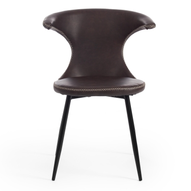Стул Tetchair FLAIR mod. 9020 экокожа/металл, 60 х 56 х 78 см , коричневый 1/черный