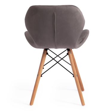 Стул Tetchair STUTTGART mod. 74 вельвет/дерево береза / металл, 50 х 47 х 73 см, серый HLR 24/натуральный