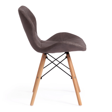 Стул Tetchair STUTTGART mod. 74 экокожа/дерево береза/металл, 50 х 47 х 73 см, античный серый RH02-26/натуральный