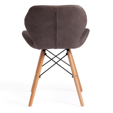 Стул Tetchair STUTTGART mod. 74 экокожа/дерево береза/металл, 50 х 47 х 73 см, античный серый RH02-26/натуральный