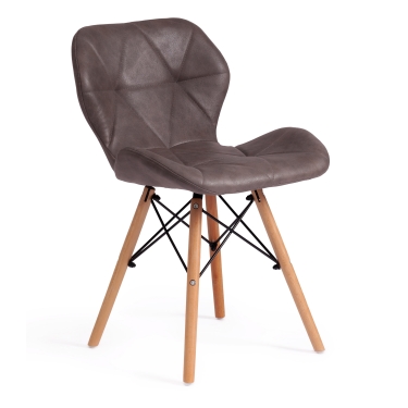 Стул Tetchair STUTTGART mod. 74 экокожа/дерево береза/металл, 50 х 47 х 73 см, античный серый RH02-26/натуральный