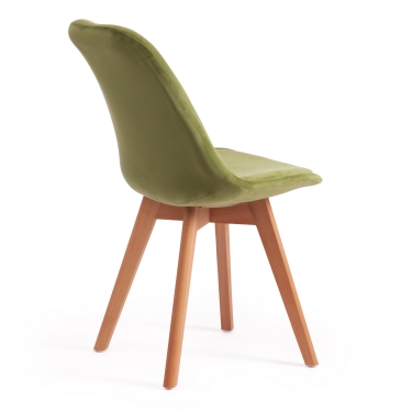 Стул Tetchair TULIP SOFT mod. 74 вельвет/дерево , 54 х 47 х 83 см , зеленый HLR 54/натуральный
