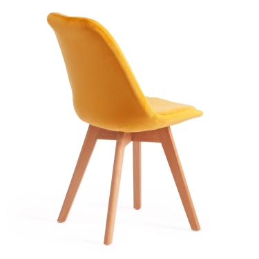 Стул Tetchair TULIP SOFT mod. 74 вельвет/дерево , 54 х 47 х 83 см , желтый HLR 41/натуральный