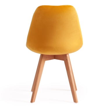 Стул Tetchair TULIP SOFT mod. 74 вельвет/дерево , 54 х 47 х 83 см , желтый HLR 41/натуральный