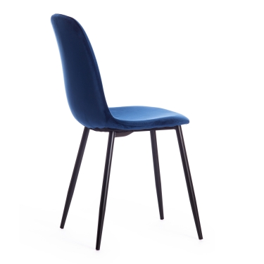 Стул Tetchair BREEZE mod. 4724 металл/вельвет, 44х48х87см, темно-синий/черные ножки