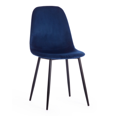 Стул Tetchair BREEZE mod. 4724 металл/вельвет, 44х48х87см, темно-синий/черные ножки
