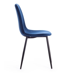 Стул Tetchair BREEZE mod. 4724 металл/вельвет, 44х48х87см, темно-синий/черные ножки
