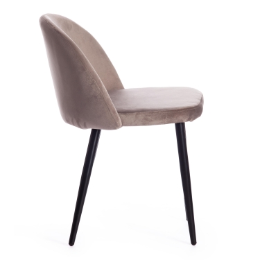 Стул Tetchair MELODY mod. 4997 металл/вельвет, 52х49х78см, серо-бежевый/черные ножки