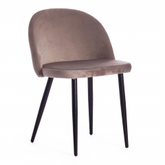 Стул Tetchair MELODY mod. 4997 металл/вельвет, 52х49х78см, серо-бежевый/черные ножки
