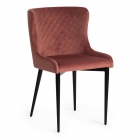 Стул Tetchair MANTRA mod. 713 ткань/металл, 49х61х82 см, высота до сидения 49 см, коралловый barkhat 15 /черный