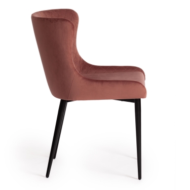 Стул Tetchair MANTRA mod. 713 ткань/металл, 49х61х82 см, высота до сидения 49 см, коралловый barkhat 15 /черный