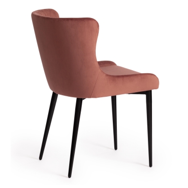 Стул Tetchair MANTRA mod. 713 ткань/металл, 49х61х82 см, высота до сидения 49 см, коралловый barkhat 15 /черный