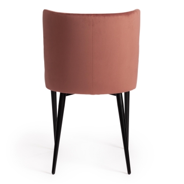 Стул Tetchair MANTRA mod. 713 ткань/металл, 49х61х82 см, высота до сидения 49 см, коралловый barkhat 15 /черный