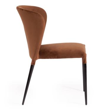 Стул Tetchair ALVOR mod. 715 ткань/металл, 48х65х86 см, высота до сиденья 51 см, коричневый barkhat 11/черный