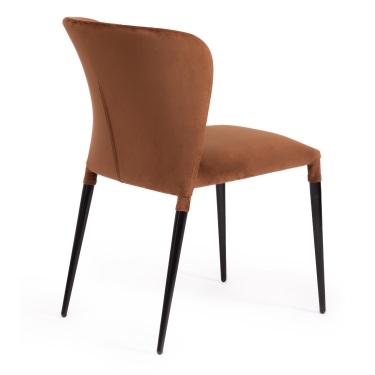 Стул Tetchair ALVOR mod. 715 ткань/металл, 48х65х86 см, высота до сиденья 51 см, коричневый barkhat 11/черный