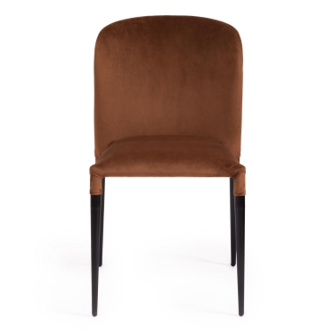 Стул Tetchair ALVOR mod. 715 ткань/металл, 48х65х86 см, высота до сиденья 51 см, коричневый barkhat 11/черный