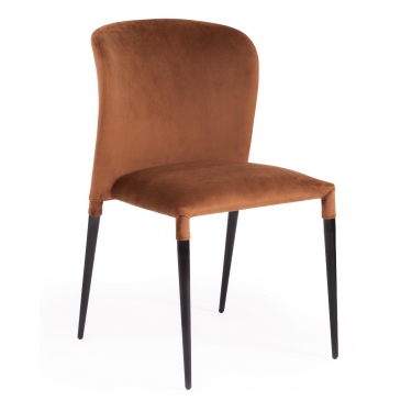 Стул Tetchair ALVOR mod. 715 ткань/металл, 48х65х86 см, высота до сиденья 51 см, коричневый barkhat 11/черный