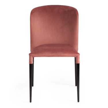 Стул Tetchair ALVOR mod. 715 ткань/металл, 48х65х86 см, высота до сиденья 51 см, коралловый barkhat 15 /черный