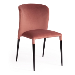 Стул Tetchair ALVOR mod. 715 ткань/металл, 48х65х86 см, высота до сиденья 51 см, коралловый barkhat 15 /черный