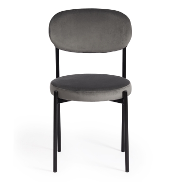 Стул Tetchair REVO mod. 7033 ткань/металл, 47х54х82 см, высота до сиденья 47 см, серый barkhat 26/черный