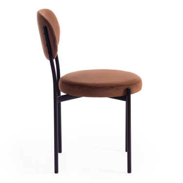 Стул Tetchair REVO mod. 7033 ткань/металл, 47х54х82 см, высота до сиденья 47 см, коричневый barkhat 12/черный