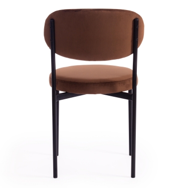 Стул Tetchair REVO mod. 7033 ткань/металл, 47х54х82 см, высота до сиденья 47 см, коричневый barkhat 12/черный