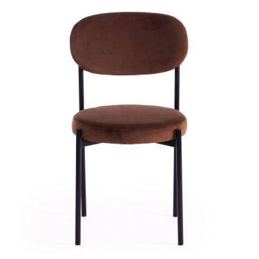 Стул Tetchair REVO mod. 7033 ткань/металл, 47х54х82 см, высота до сиденья 47 см, коричневый barkhat 12/черный