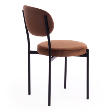 Стул Tetchair REVO mod. 7033 ткань/металл, 47х54х82 см, высота до сиденья 47 см, коричневый barkhat 12/черный