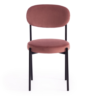 Стул Tetchair REVO mod. 7033 ткань/металл, 47х54х82 см, высота до сиденья 47 см, коралловый barkhat 15 /черный
