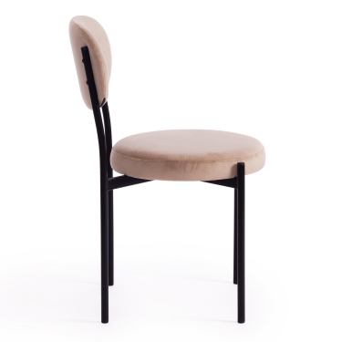 Стул Tetchair REVO mod. 7033 ткань/металл, 47х54х82 см, высота до сиденья 47 см, бежевый barkhat 5/черный