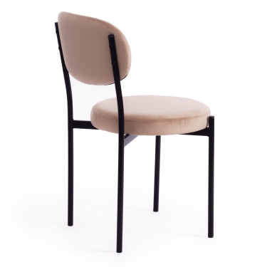 Стул Tetchair REVO mod. 7033 ткань/металл, 47х54х82 см, высота до сиденья 47 см, бежевый barkhat 5/черный