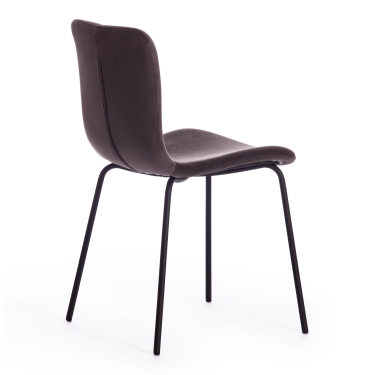 Стул Tetchair GILLIAN mod. 0137017-NI металл/вельвет, 45х52,5х78 см, серо-коричневый S108 84 Brown/черный
