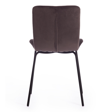 Стул Tetchair GILLIAN mod. 0137017-NI металл/вельвет, 45х52,5х78 см, серо-коричневый S108 84 Brown/черный