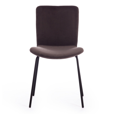 Стул Tetchair GILLIAN mod. 0137017-NI металл/вельвет, 45х52,5х78 см, серо-коричневый S108 84 Brown/черный