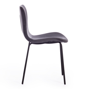 Стул Tetchair GILLIAN mod. 0137017-NI металл/вельвет, 45х52,5х78 см, темно-серый S108 666 SILVER GREY/черный