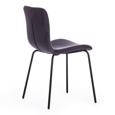 Стул Tetchair GILLIAN mod. 0137017-NI металл/вельвет, 45х52,5х78 см, темно-серый S108 666 SILVER GREY/черный