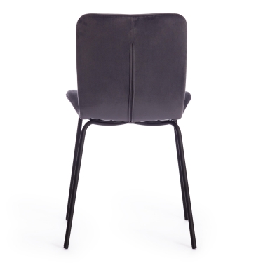 Стул Tetchair GILLIAN mod. 0137017-NI металл/вельвет, 45х52,5х78 см, темно-серый S108 666 SILVER GREY/черный