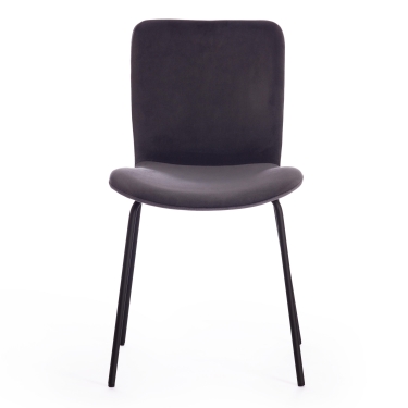 Стул Tetchair GILLIAN mod. 0137017-NI металл/вельвет, 45х52,5х78 см, темно-серый S108 666 SILVER GREY/черный