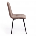 Стул Tetchair CHILLY MAX Велюр/металл , 45 х 54 х 90 см , серо-бежевый 08/черный