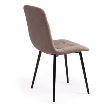 Стул Tetchair CHILLY MAX Велюр/металл , 45 х 54 х 90 см , серо-бежевый 08/черный