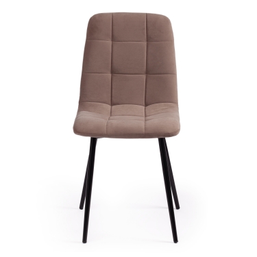 Стул Tetchair CHILLY MAX Велюр/металл , 45 х 54 х 90 см , серо-бежевый 08/черный