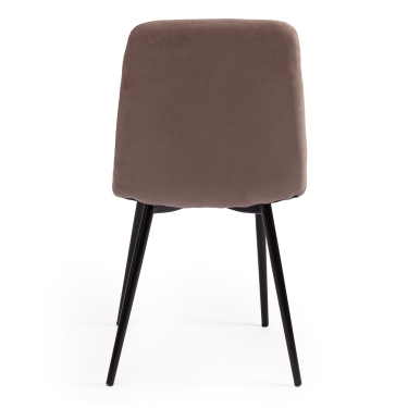 Стул Tetchair CHILLY MAX Велюр/металл , 45 х 54 х 90 см , серо-бежевый 08/черный