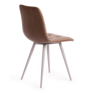 Стул Tetchair CHILLY mod. 7095-1 ткань/металл, 45x53х88 см, высота до сиденья 50 см, бежевый barkhat 5/белый