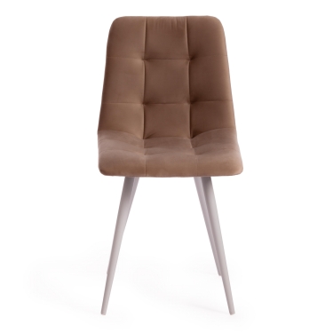 Стул Tetchair CHILLY mod. 7095-1 ткань/металл, 45x53х88 см, высота до сиденья 50 см, бежевый barkhat 5/белый