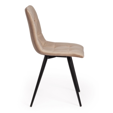 Стул Tetchair CHILLY mod. 7095-1 ткань/металл, 45x53х88 см, высота до сиденья 50 см, бежевый barkhat 5/черный