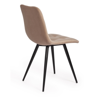 Стул Tetchair CHILLY mod. 7095-1 ткань/металл, 45x53х88 см, высота до сиденья 50 см, бежевый barkhat 5/черный