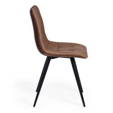 Стул Tetchair CHILLY mod. 7095-1 ткань/металл, 45x53х88 см, высота до сиденья 50 см, коричневый barkhat 12/черный