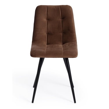 Стул Tetchair CHILLY mod. 7095-1 ткань/металл, 45x53х88 см, высота до сиденья 50 см, коричневый barkhat 12/черный