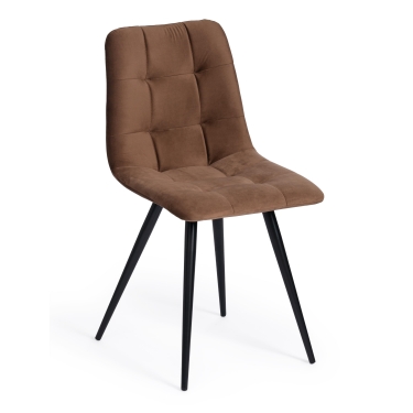 Стул Tetchair CHILLY mod. 7095-1 ткань/металл, 45x53х88 см, высота до сиденья 50 см, коричневый barkhat 12/черный